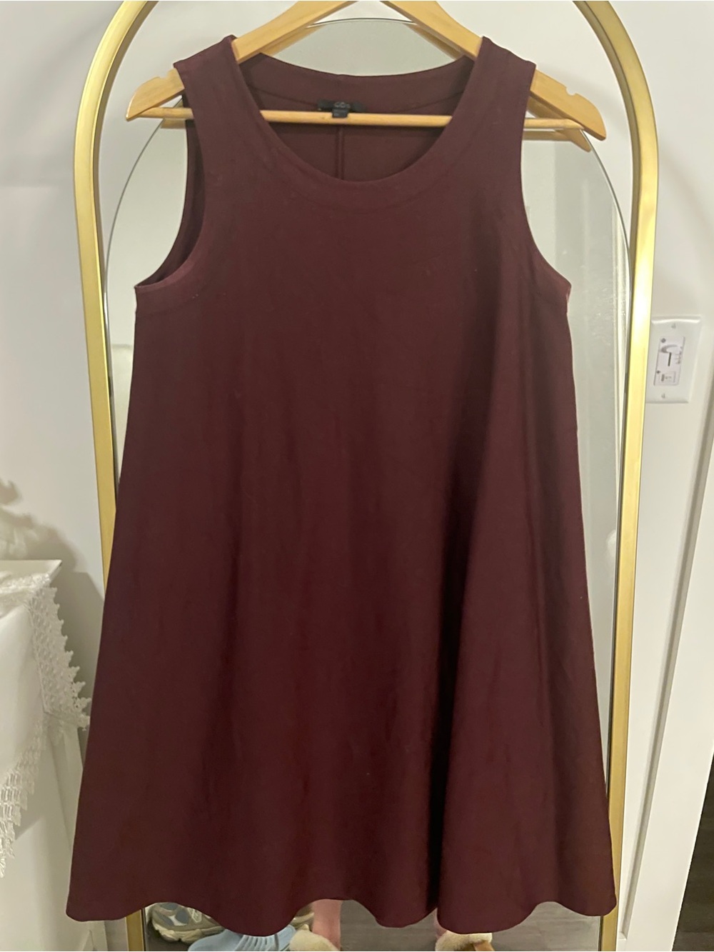 COS Sleeveless A-Line Dress in Deep Burgundy